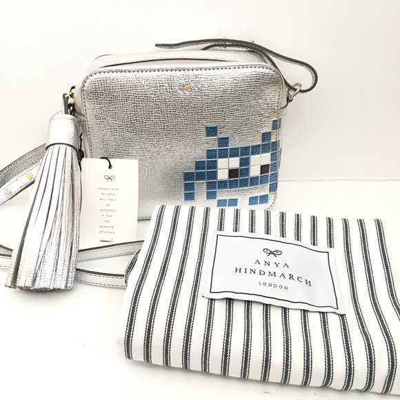 Anya Hindmarch Handbags - Anya Hindmarch Robo Leather Metallic Crossbody